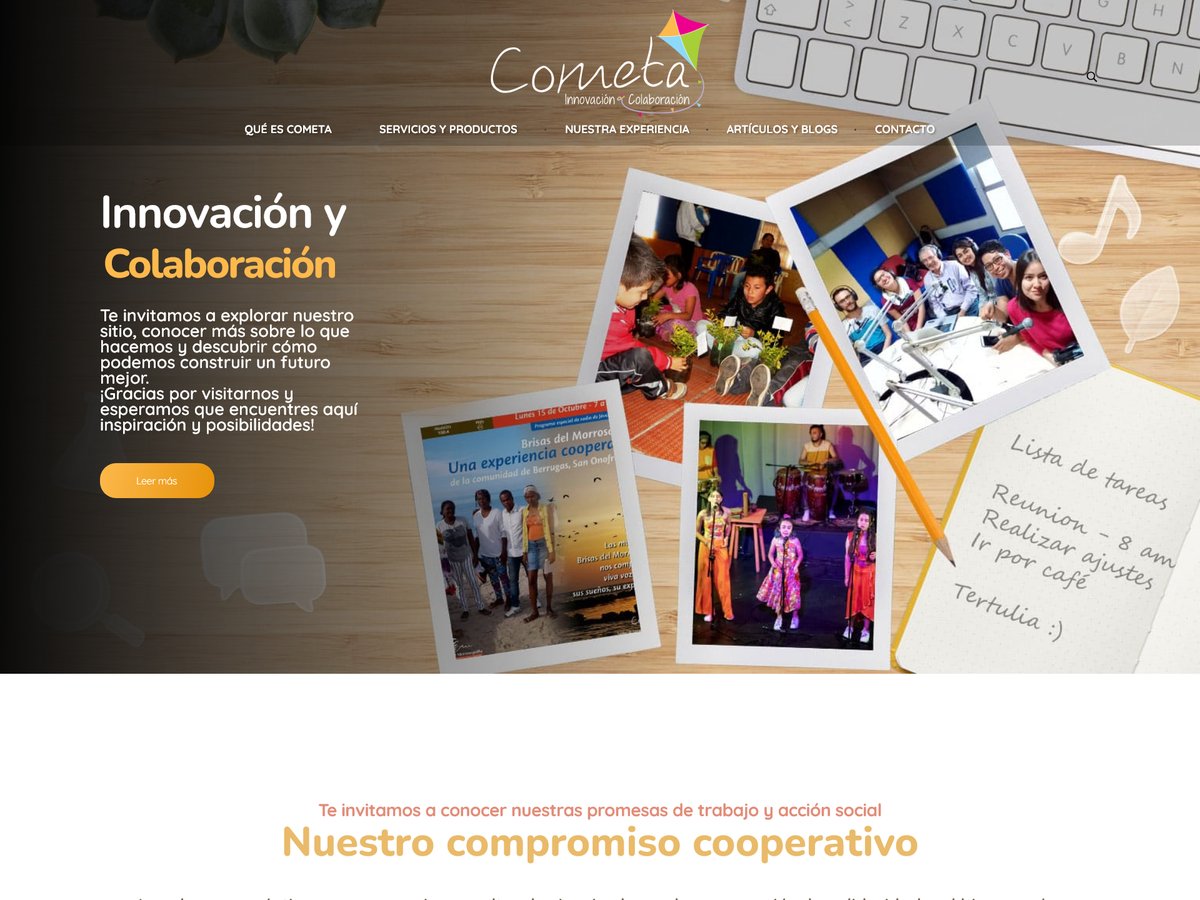 Diseño y desarrollo del portal de la cooperativa. — Cometa, Diseño Web