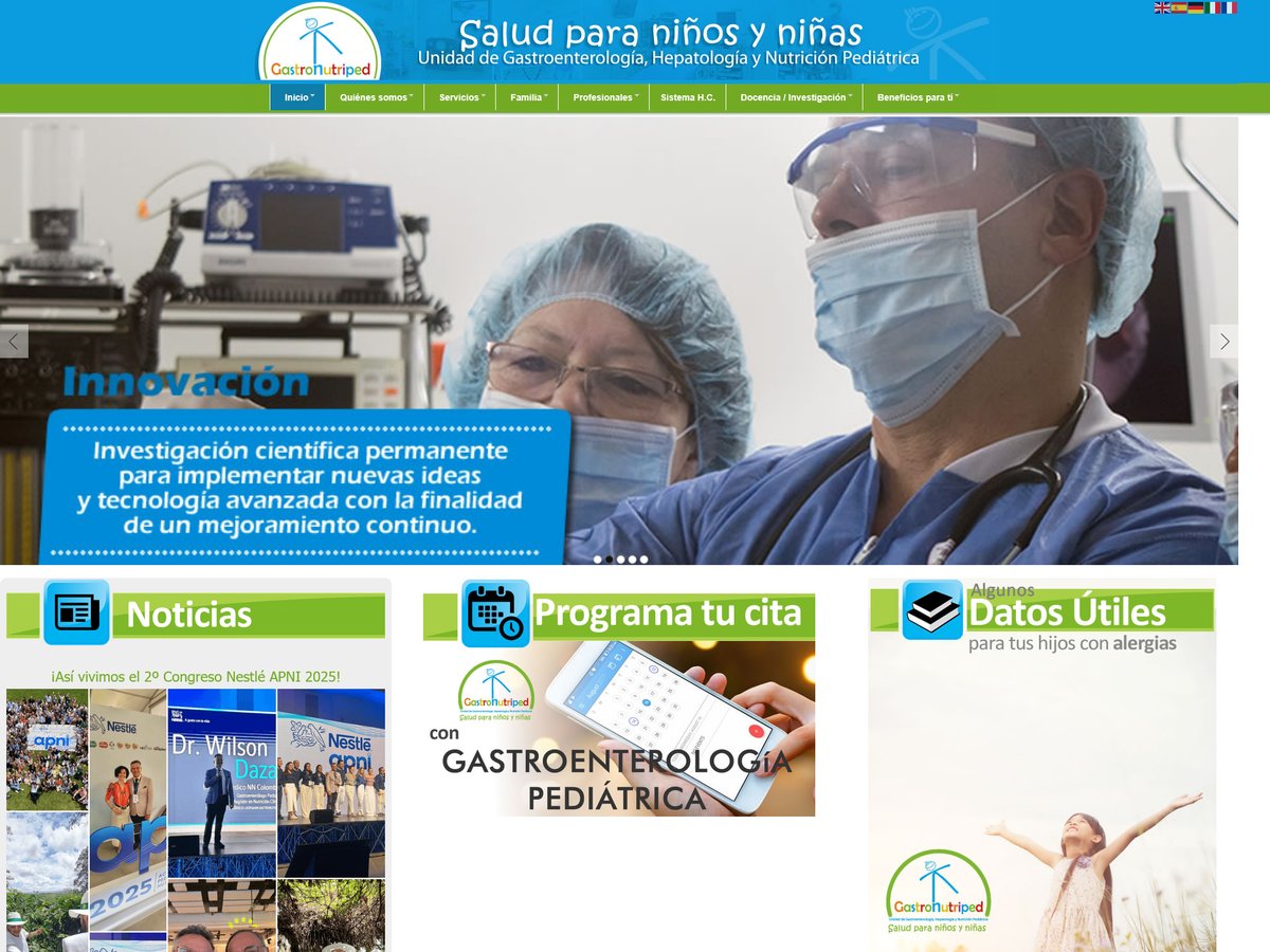 Actualización de diseño y desarrollo del sitio web. — Gastronutriped, Diseño Web