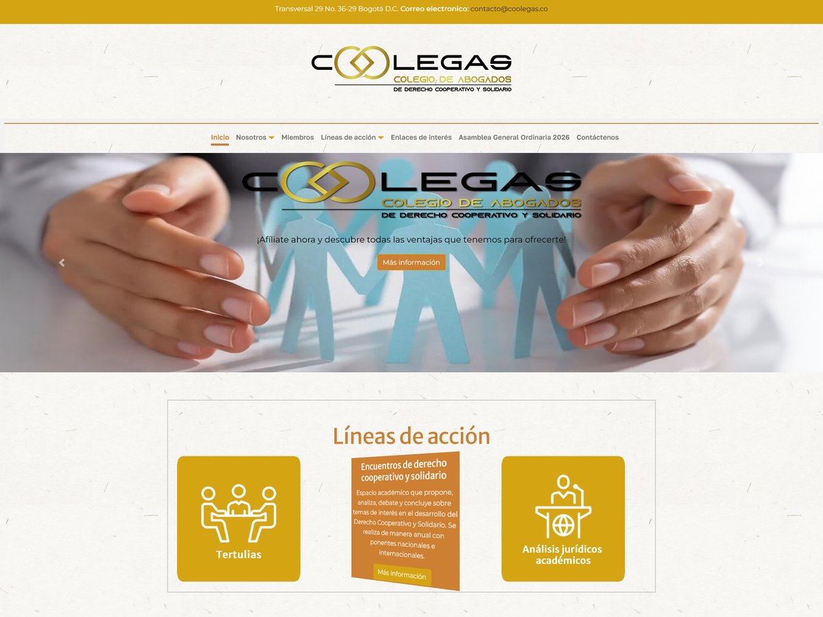 Diseño y desarrollo del sitio web para la asociación. — Coolegas, Diseño Web