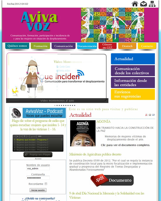 Diseño y desarrollo de sitio web. — Aviva Voz, Diseño Web
