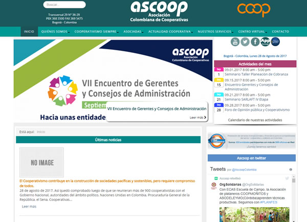 Portal web institucional. — Ascoop, Diseño Web
