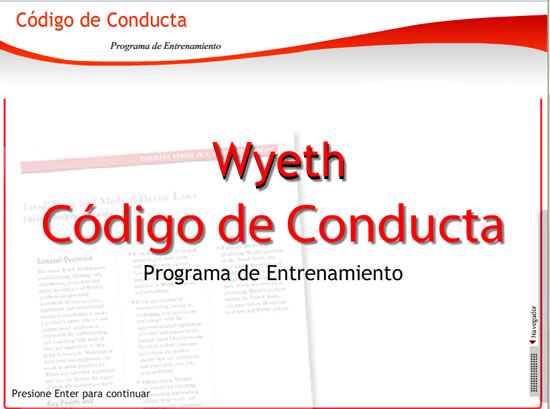 Multimedia de capacitación para equipo comercial. — Wyeth, Multimedia